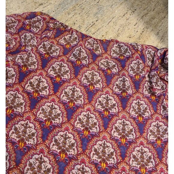 Band Of Gypsies Women's L Floral Print Mini Dress Wine Fairy Whimsy Goth Boho - Picture 10 of 13